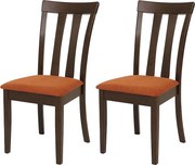 Krzesło do jadalni MCW-G46 (zestaw 2 szt.),  ciemna rama, pomarańczowe