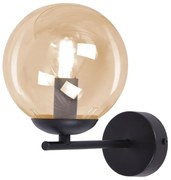 Bursztynowy ze kinkiet szklanym kloszem loft K8-S98