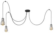 Żyrandol na lince TUBE 3xE27/10W/230V pająk czarny/chrom