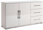 Biała duża komoda z półkami i szufladami T8-R60
