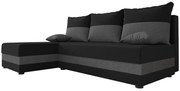 Kanapa Narożna Czarny Z Funkcją Spania + Szary W2-L72