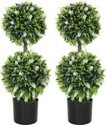 HOMCOM Zestaw 2 sztuk roślin sztucznych, odporna na UV roślina sztuczna w doniczce, 70 cm roślina do salonu, ogrodu