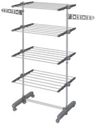 HOMCOM Stojak do prania, suszarka 5 poziomów, składany, system One-Click, 142 cm x 55 cm x 172 cm, Szary + Srebrny | Aosom PL