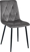 Ciemnoszare krzesło pikowane welurowe K8-L83