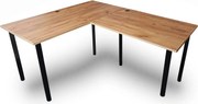 Regulowane biurko narożne loft 90x180x60 dąb craft złoty F0-E14