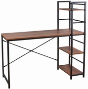 Metalowe industrialne biurko komputerowe z regałem E6-D84