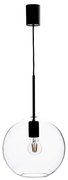 Czarna lampa wisząca ze szklanym kloszem 25x25 cm Patera – Markslöjd