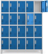 Szafa BHP 20-skrytkowa 136x45x172 cm Robert, szary/niebieski
