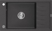 Mexen Elias zlewozmywak granitowy 1-komorowy z ociekaczem 795 x 480 mm, czarny nakrapiany, syfon chrom - 6511791005-76