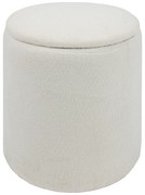 Okrągła pufa biała KAYDI boucle, Ø 35 cm