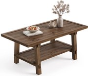 Stolik kawowy do salonu, 120 cm, stolik koktajlowy w stylu wiejskim, ze stabilnymi nogami