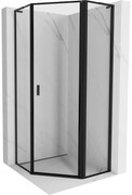 Mexen Mist L kabina prysznicowa pięciokątna uchylna prawa 90 x 90 cm, czarna ramka, czarna - 8A8L-090-090-70-70-P