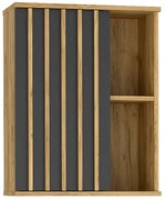 Wisząca Szafka W Stylu Loft Z Czarnymi Lamelami S7-K10