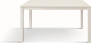 Stół drewniany, biały jesion, biała podstawa, wym.160x90-210x90cm - TROPEA