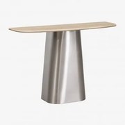 Konsola Do Przedpokoju 120x40 Cm Z Kamienia Naturalnego I Stali Nierdzewnej Moreila Travertine - Sklum