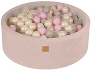 Kremowy aksamitny basen z kulkami ø 90x30 cm Montessori – Meowbaby