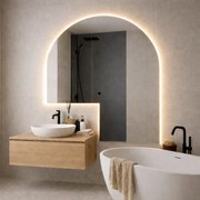 Lustro portalowe oszlifowane z podświetleniem ARCH Cut LED  | Różne rozmiary | Różne kolory : Kolor tafli szkła - Srebrny, Rozmiar - 80 x 90 cm