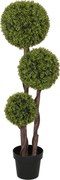HOMCOM Bukszpan sztuczny, roślina z realistycznym wyglądem, do użytku zewnętrznego, Zielony + Czarny