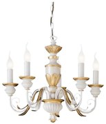 Ideal Lux - Żyrandol na łańcuchu FIRENZE 5xE14/40W/230V śr. 55 cm biały/złoty
