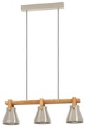 Lampa wisząca w srebrno-naturalnym kolorze z metalowym kloszem CAWTON – EGLO