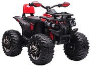 HOMCOM Elektryczny Quad dla dzieci z oświetleniem LED i portem USB Czerwony pojazd dla najmłodszych 100x65x73cm | Aosom PL