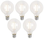 Zestaw 5 Inteligentne ściemnialne żarówki LED E27 G95 Clear 7W 806lm 2700-6500K