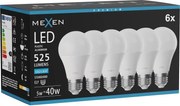 Mexen Nova 6x żarówka LED E27, A60, 5W, Zimna - 6500K, 525 lm - L100-E27-0565-01x06