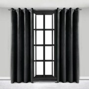 Zasłona welurowa na przelotkach 140x250 velvet gruba grafitowa