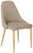 Tapicerowane beżowe nowoczesne krzesło T9-R70