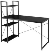 Czarne Metalowe Biurko Komputerowe Z Regałem G8-L84