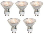 Zestaw 5 żarówek LED GU10 50mm Przezroczyste 3W 250 lm 2200K