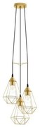 Eglo 79262 - Lampa wisząca na przewodzie BYRON 3xE27/60W/230V mosiądz
