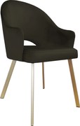 Krzesło Velvet tkanina Welur noga metalowa krzesło tapicerowane premium : Kolor nogi - Złota profil, Kolor tkaniny - VELVET - MG05, Typ siedziska - Siedzisko stałe