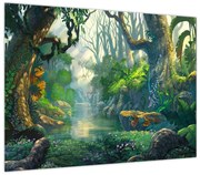Obraz - Ilustracja lasu tropikalnego (70x50 cm)