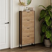 Wózek na buty goldkraft dąb/czarny 63x23.5x152.5 folda