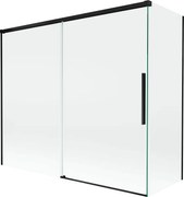 Mexen Rox parawan nawannowy 2-skrzydłowy rozsuwany 180 + 90 x 150 cm, transparent, czarny - 8C9-180-090-70-00