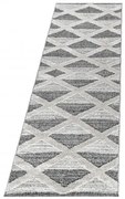 Dywan nowoczesny Pisa 3D Geometria kremowo-szary 80 cm x 250 cm