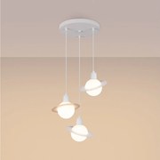 Lampy wiszące nowoczesny Gloxo, stal - 3 źródło światła 3000K - L.32 x H.120 cm - biały