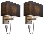 Zestaw 2 lamp ściennych ze stali z kloszem Nowoczesny Oswietlenie wewnetrzne