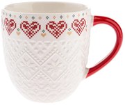 Biały porcelanowy kubek ze świątecznym motywem 630 ml Knitting – Dakls