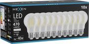 Mexen Vintis 10x żarówka filament LED E27, A60, 4W, Neutralna - 4000K, 470 lm, clear - L150-E27-0440-00x10