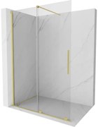 Mexen Velar ścianka prysznicowa rozsuwana Walk-in 130 x 200 cm, transparent 8 mm, złota szczotkowana - 871-130-000-03-55