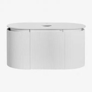 Zestaw Mebli Łazienkowych Z Drewna Carsone Biała & Bez Jednostki Pomocniczej & Without Sink & Bezlusterkowiec & Bez Kranu - Sklum