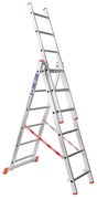 Trzyczęściowa aluminiowa drabina HOBBY, 3x6 stopni, 3,65 m