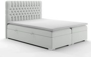 Łóżko kontynentalne RUBID 140x200 jasno szare velvet z pojemnikiem LAVERTO