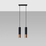 Lampa wisząca LOOPEZ 2 czarna/miedź