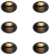 Zestaw 6 Nowoczesnych reflektorów wpuszczanych czarno-złotych, obrotowych i przechylanych - Alloy Oswietlenie wewnetrzne