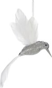 Świąteczna ozdoba wisząca Koliber, srebrny, 20 x 20 x 7 cm