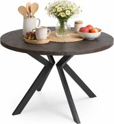 Okrągły czarny rozkładany stół w stylu loft E8-P61