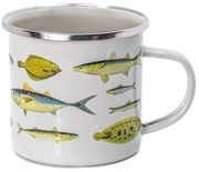 Biało-zielony kubek 310 ml Vintage Fish – Sass & Belle